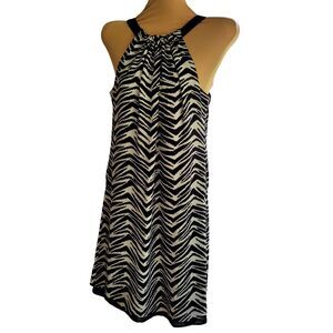 NWT White House Black Market Women's Black Ecru Shift Dress - Size 00